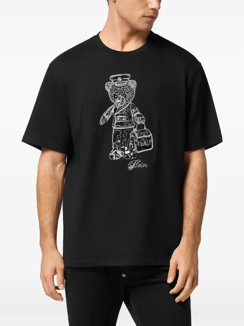 Philipp Plein T-shirt met teddybeerprint - Zwart