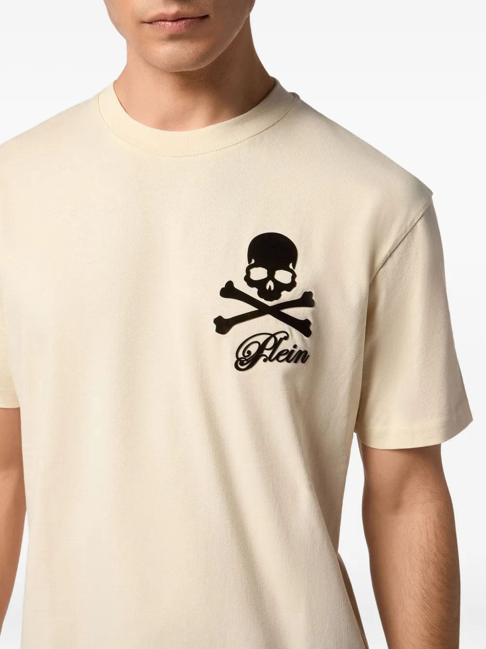 Philipp Plein T-shirt met doodskopprint Beige