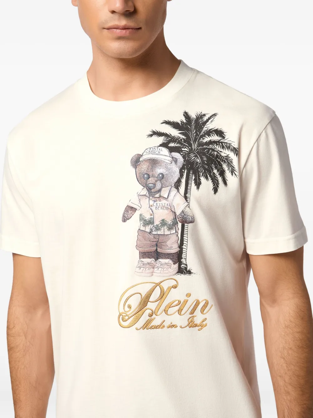 Philipp Plein T-shirt met geborduurd logo en teddybeerprint Wit