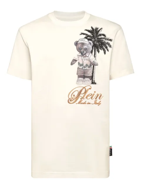 Philipp Plein teddy bear-print logo-embroidered T-shirt