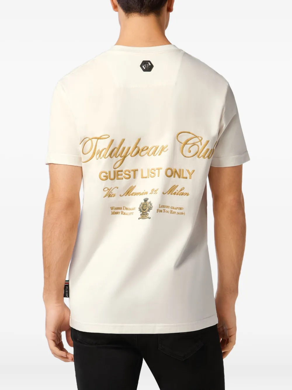 Philipp Plein T-shirt met geborduurd logo en teddybeerprint Wit