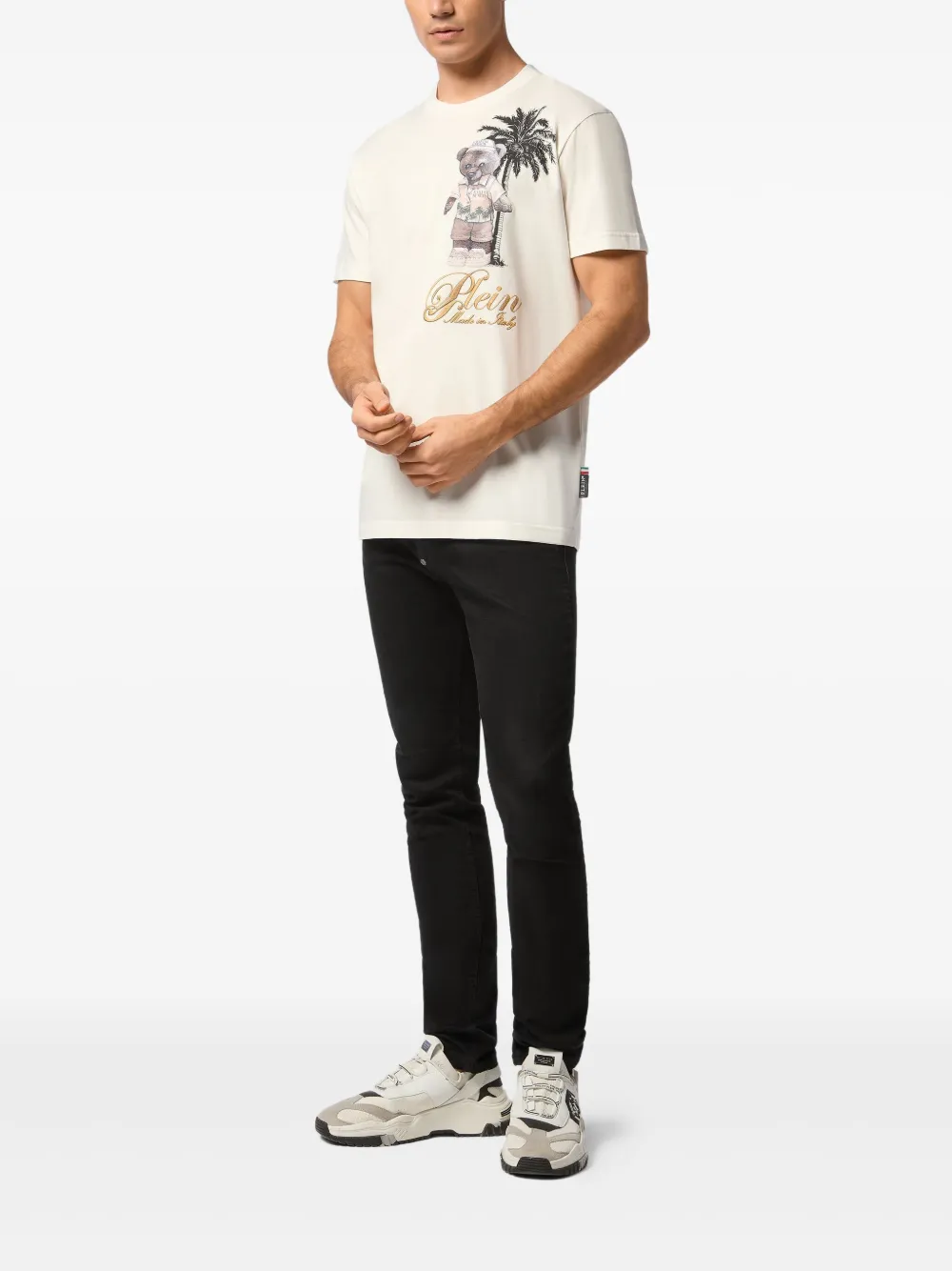 Philipp Plein T-shirt met geborduurd logo en teddybeerprint Wit