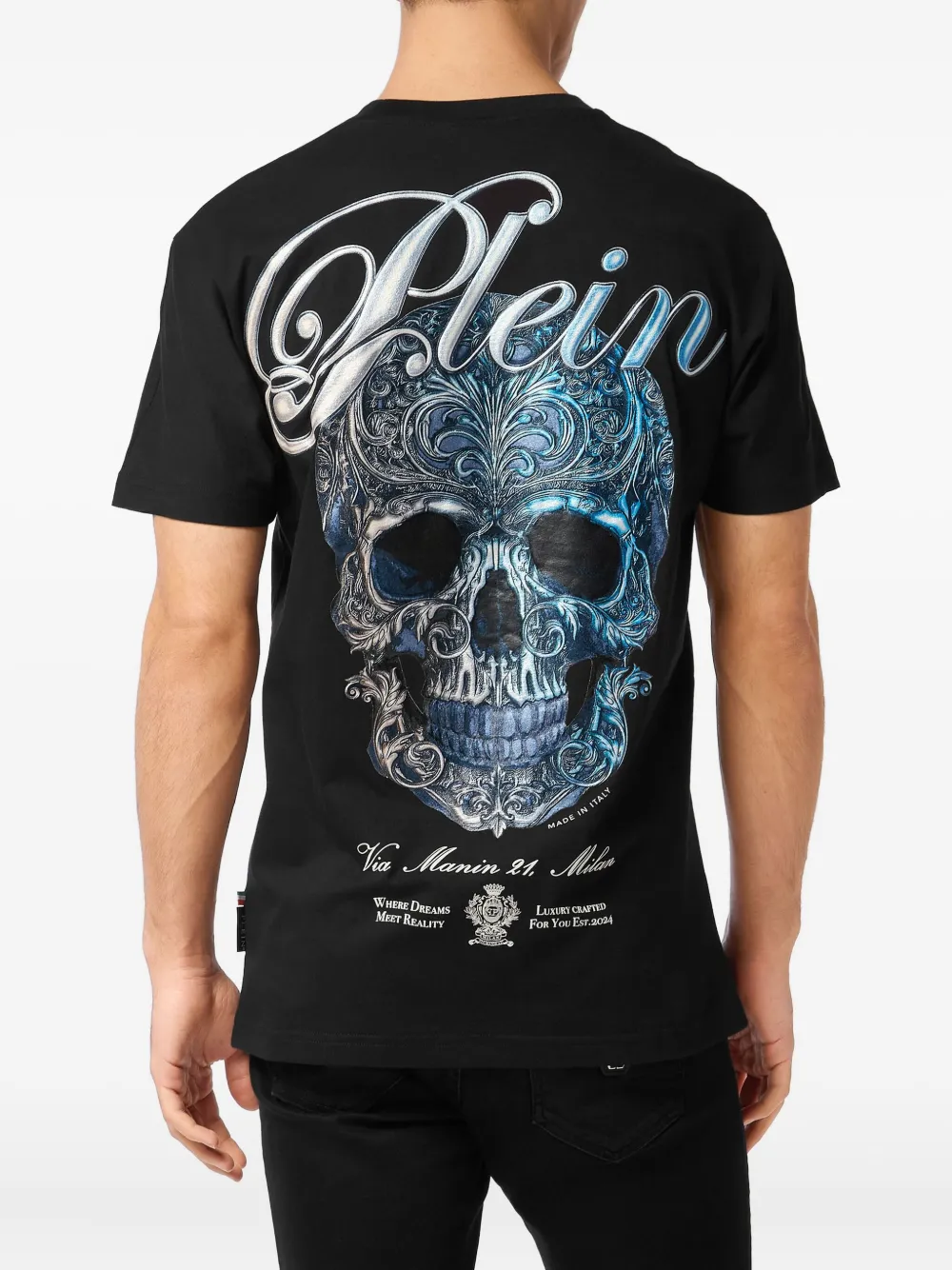 Philipp Plein T-shirt met doodskopprint Zwart