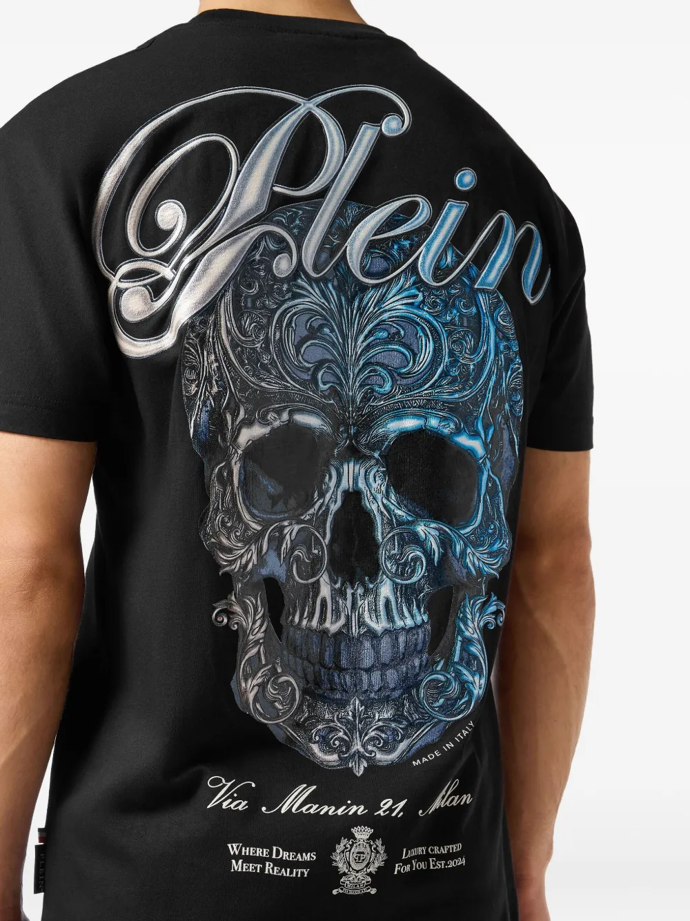 Philipp Plein T-shirt met doodskopprint Zwart