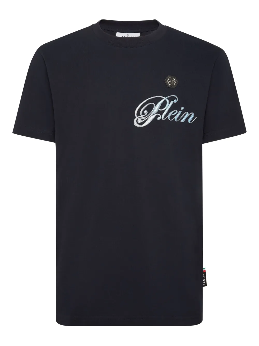 Philipp Plein skull-print crew-neck T-shirt Blauw