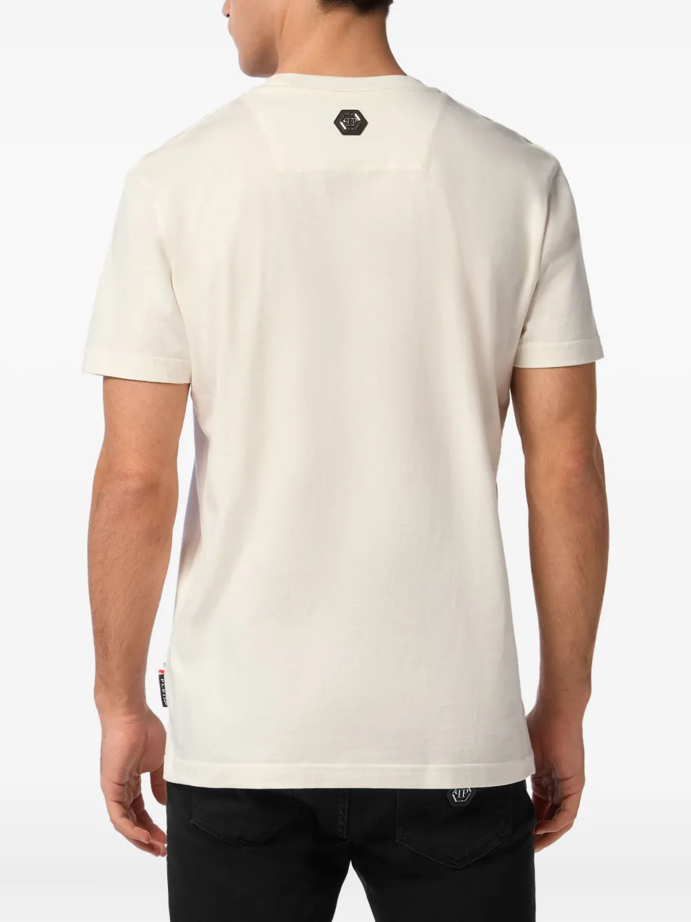 Philipp Plein T-shirt met doodskopprint Beige