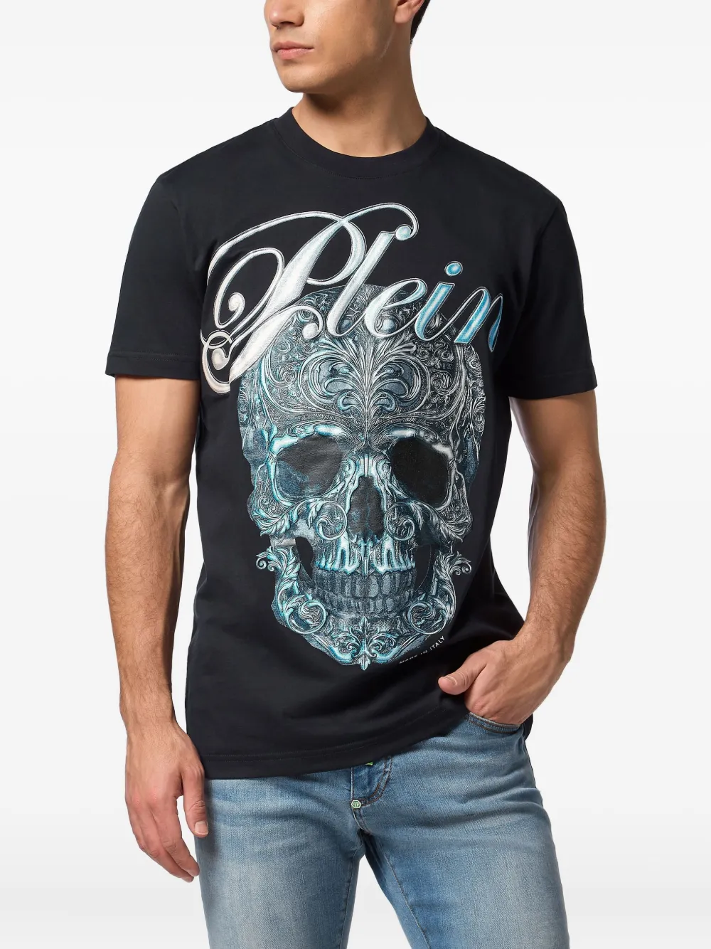 Philipp Plein T-shirt met doodskopprint - Zwart