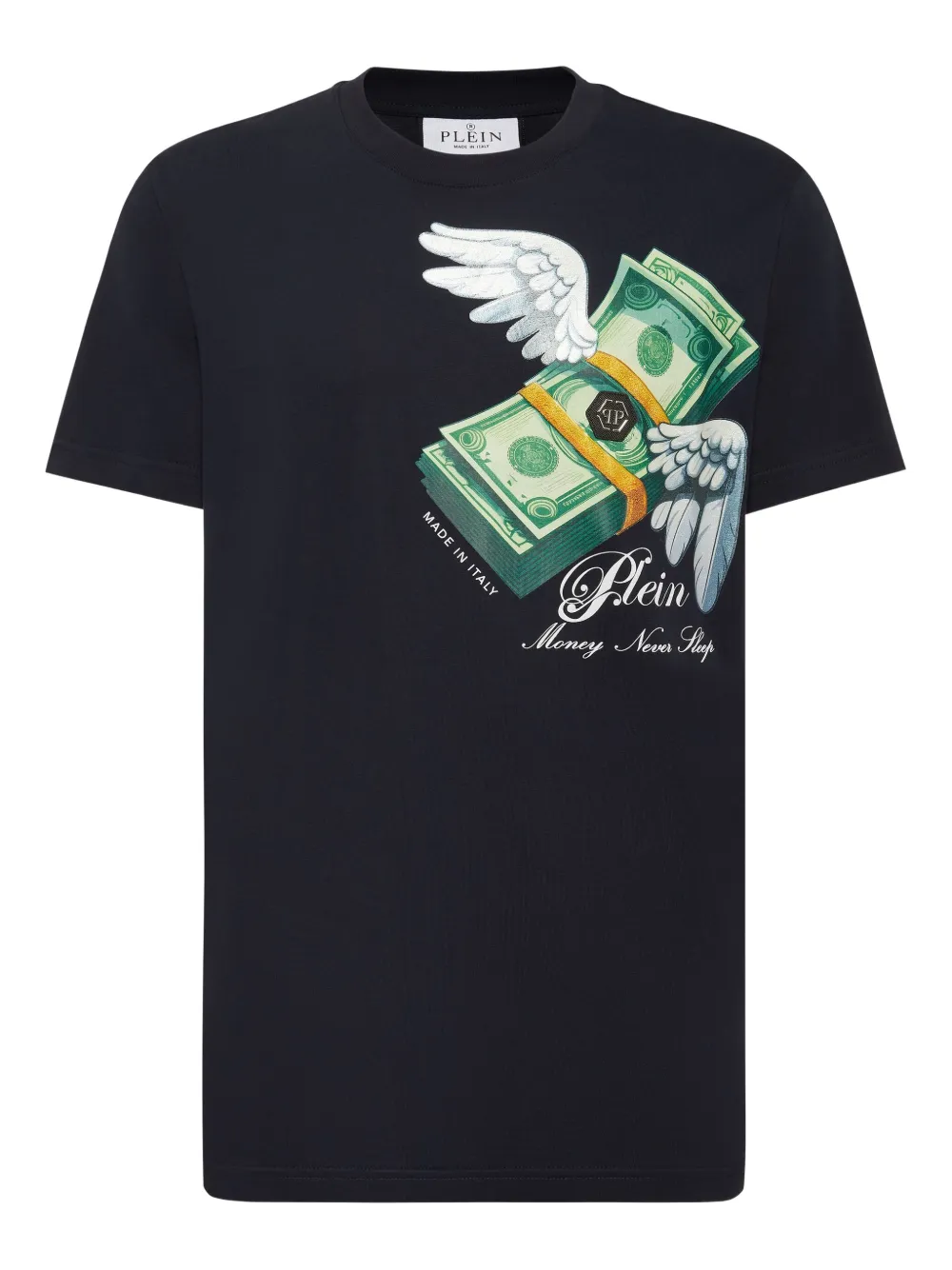 Philipp Plein Money T-shirt met vleugelprint Blauw