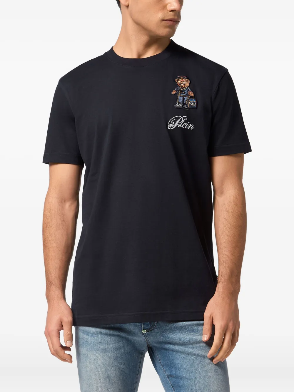Philipp Plein T-shirt met teddybeer-borduurwerk - Blauw