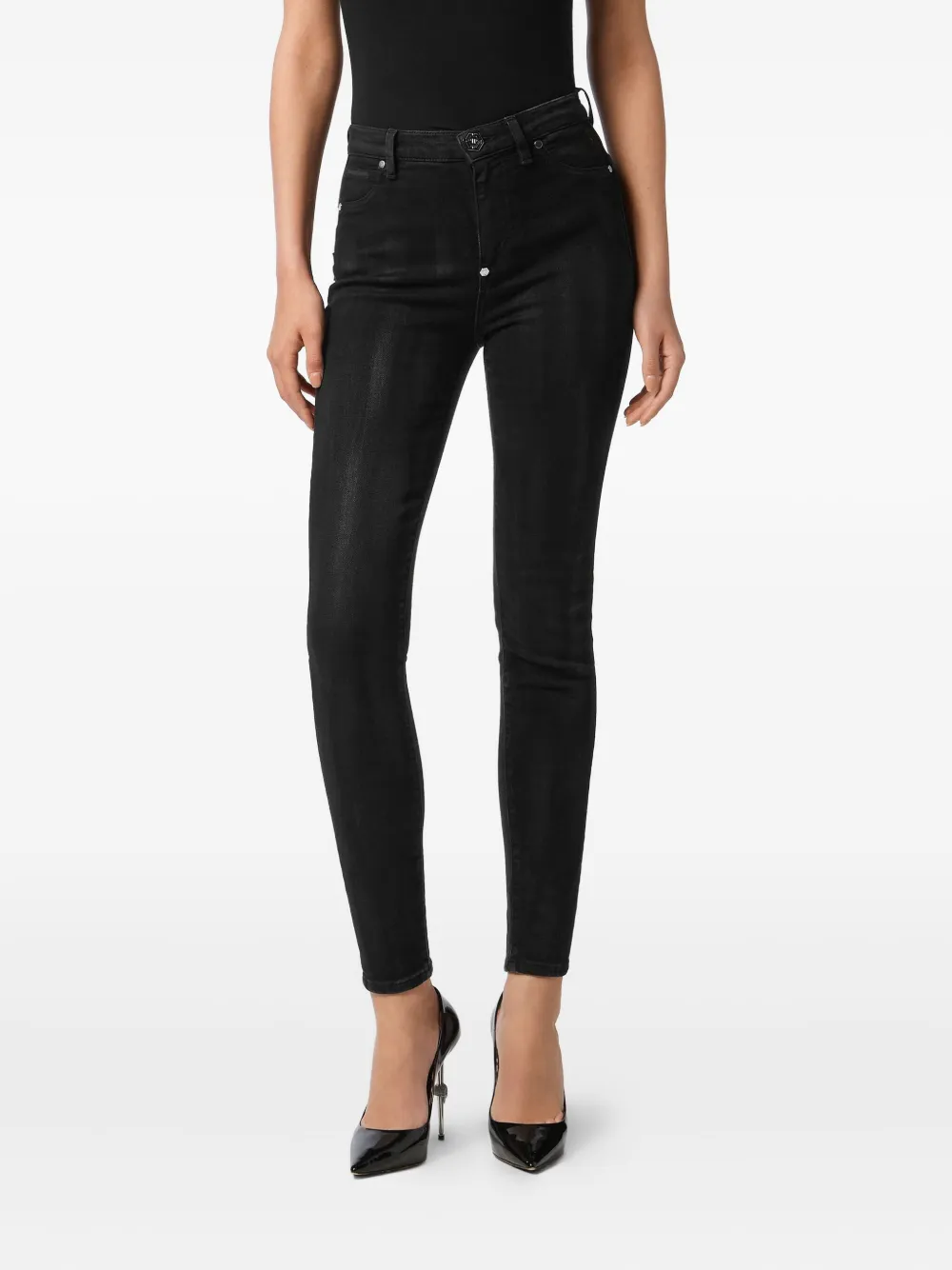 Philipp Plein Stretch-katoenen jeans - Zwart