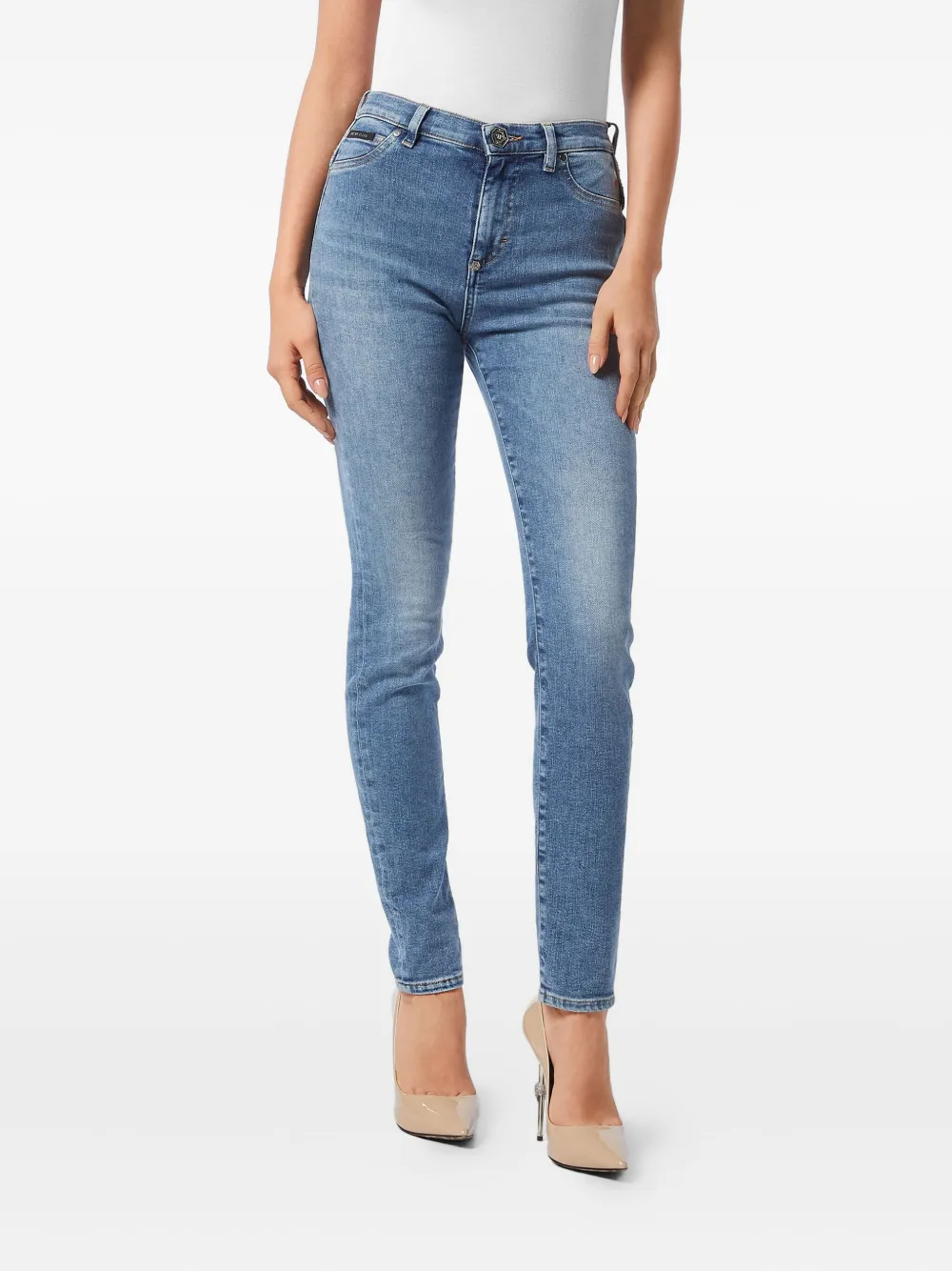 Philipp Plein Jeans met logoplakkaat - Blauw
