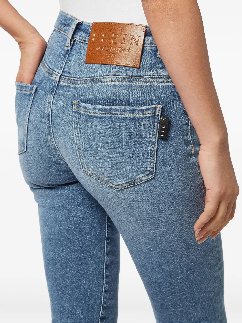Philipp Plein Jeans met logoplakkaat Blauw