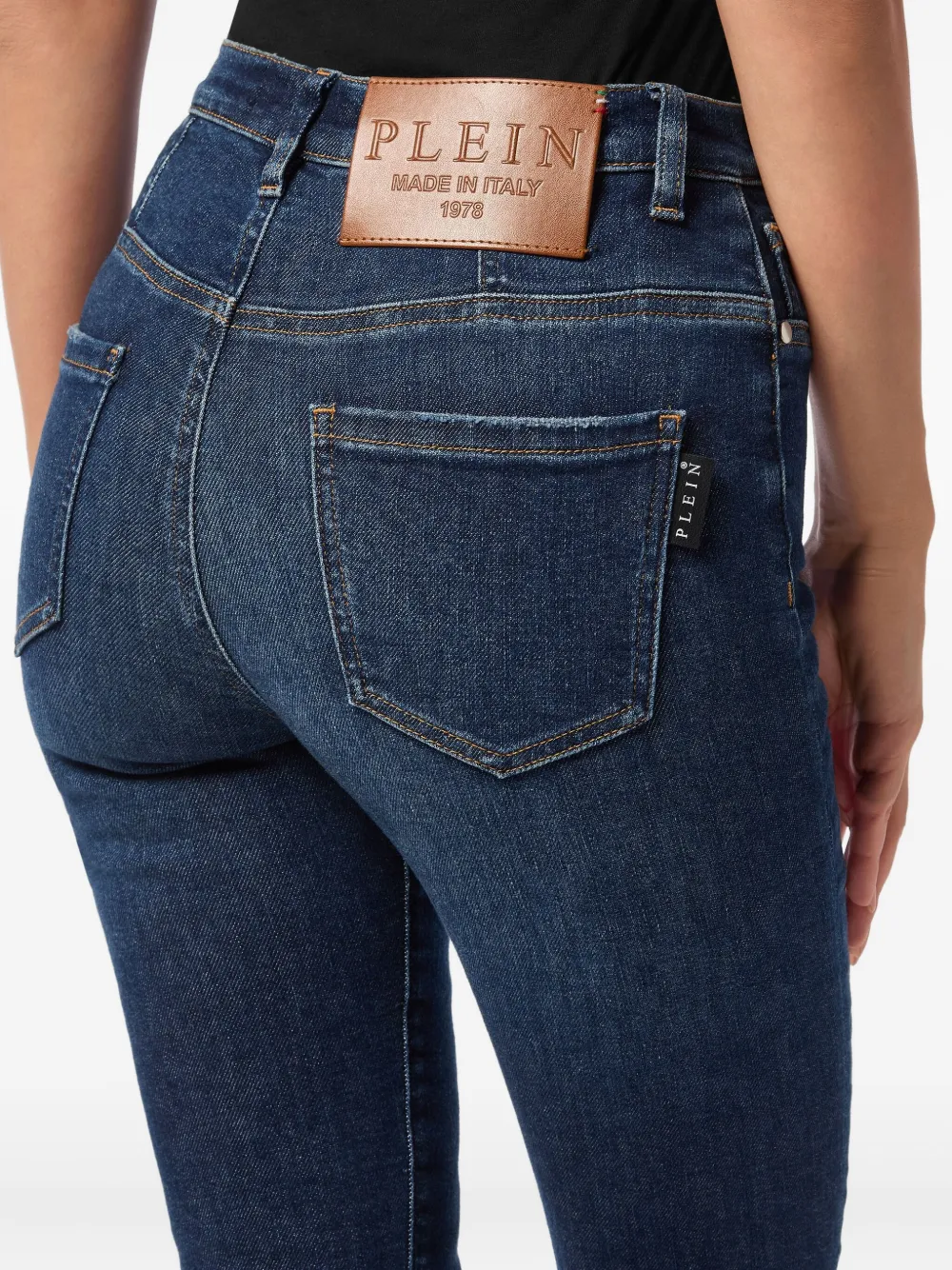 Philipp Plein Jeans met logoplakkaat Blauw