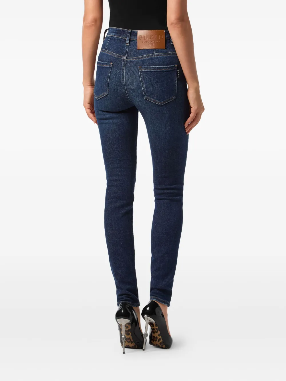 Philipp Plein Jeans met logoplakkaat Blauw