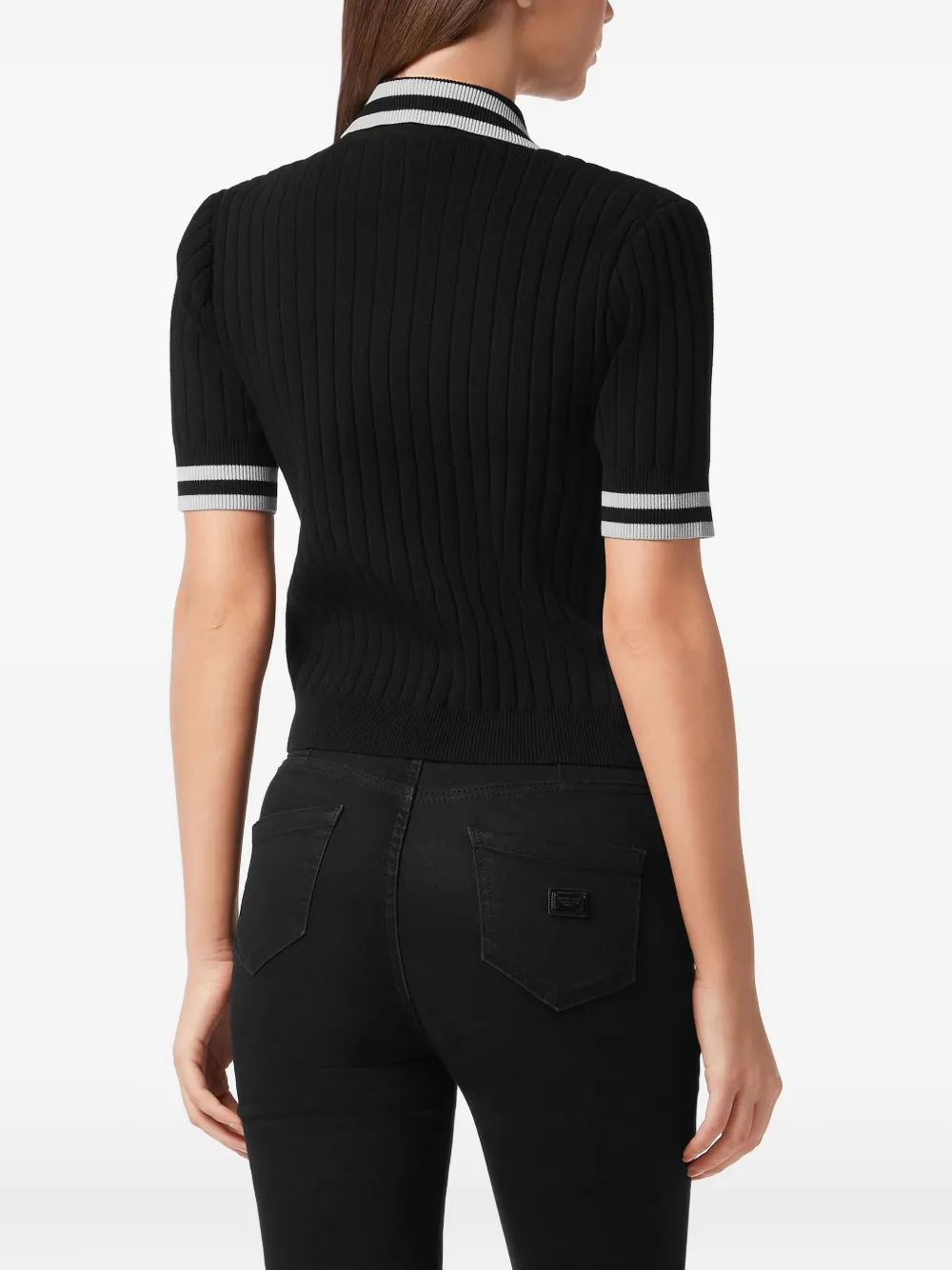 Philipp Plein Polotop met geborduurd logo Zwart