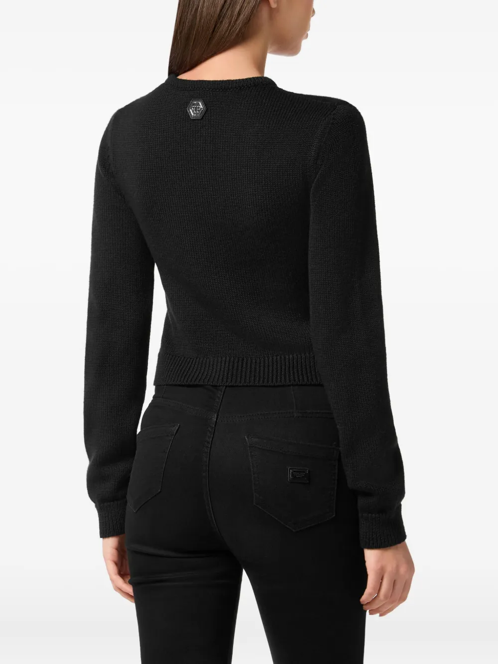  Philipp Plein Maglione Girocollo Con Ricamo - Nero 