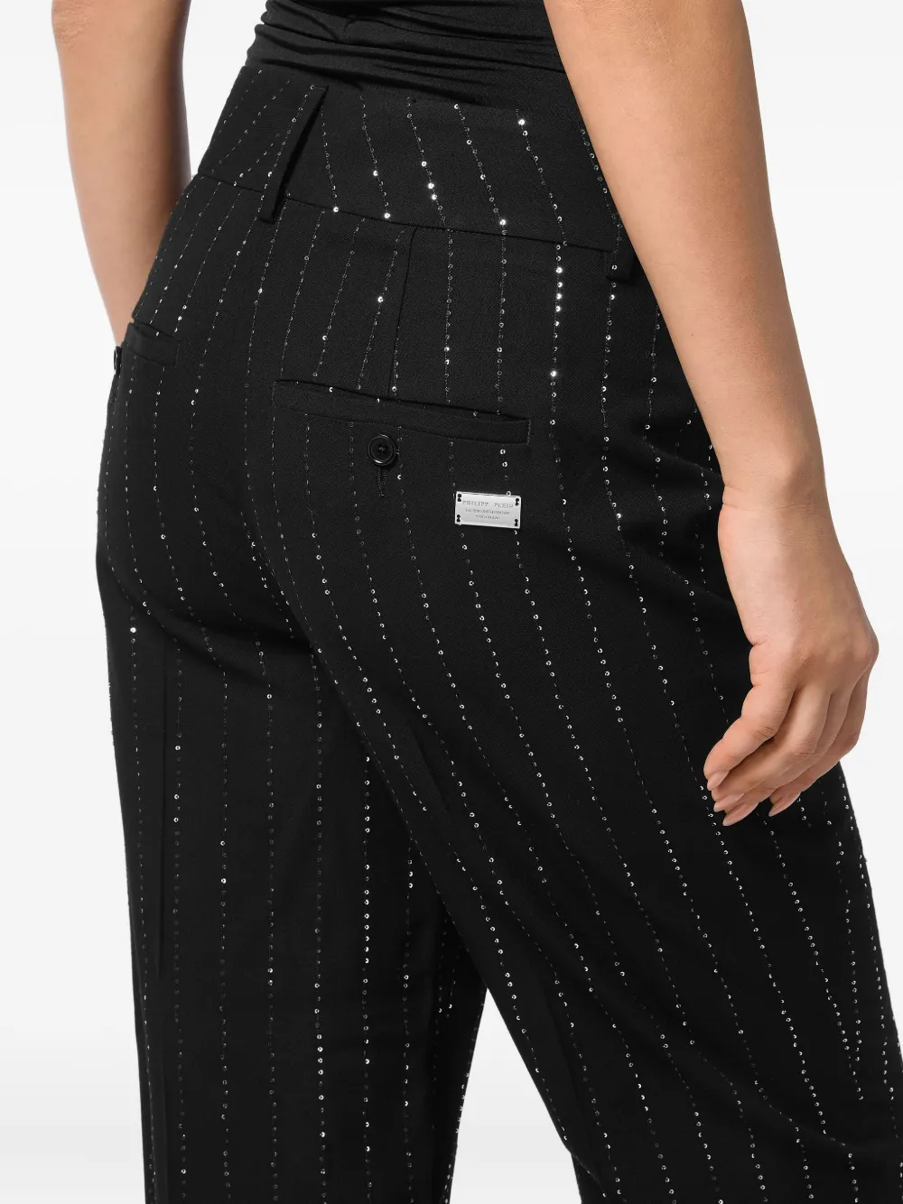 Philipp Plein Broek met krijtstreep Zwart