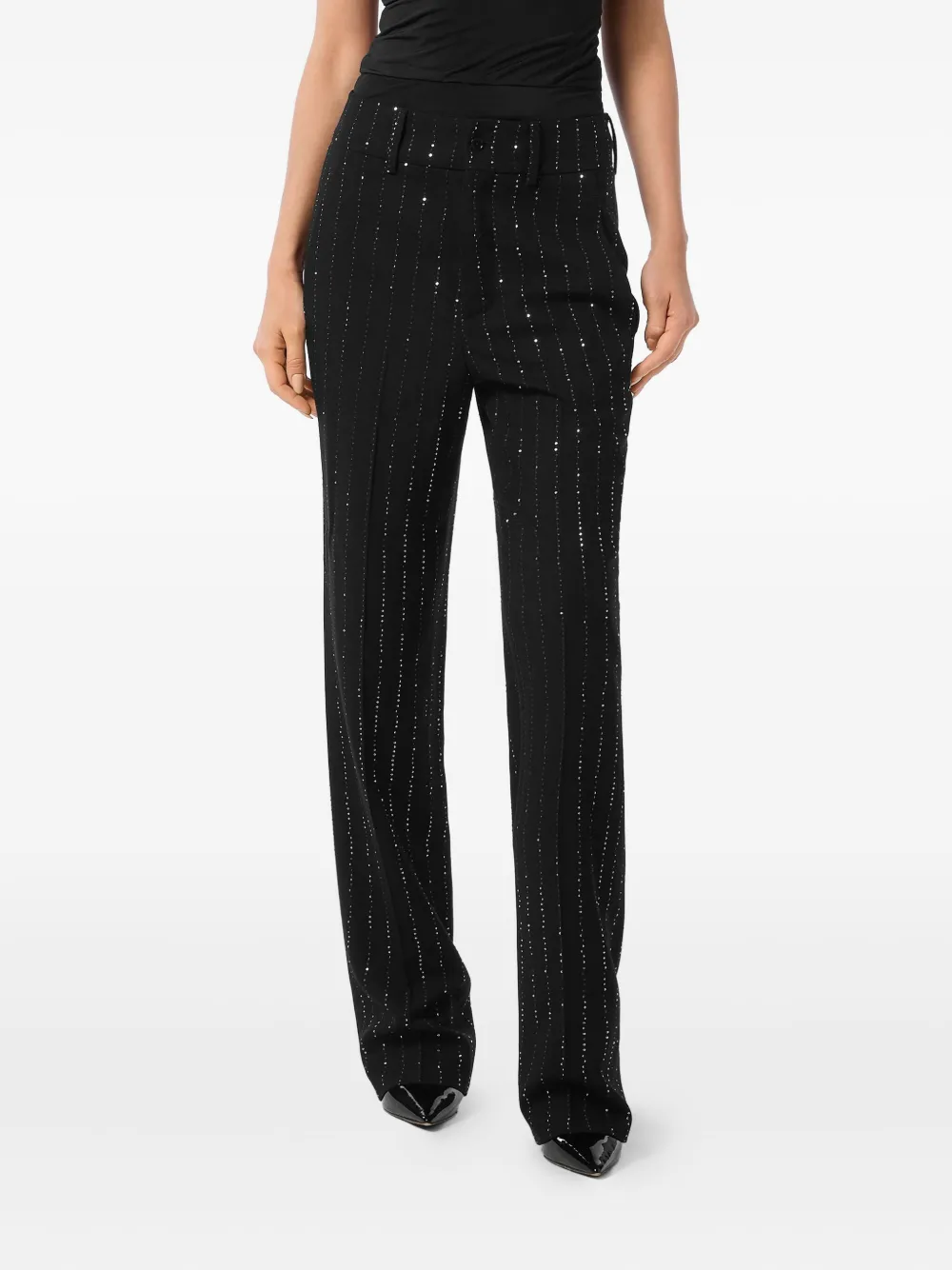 Philipp Plein Broek met krijtstreep Zwart