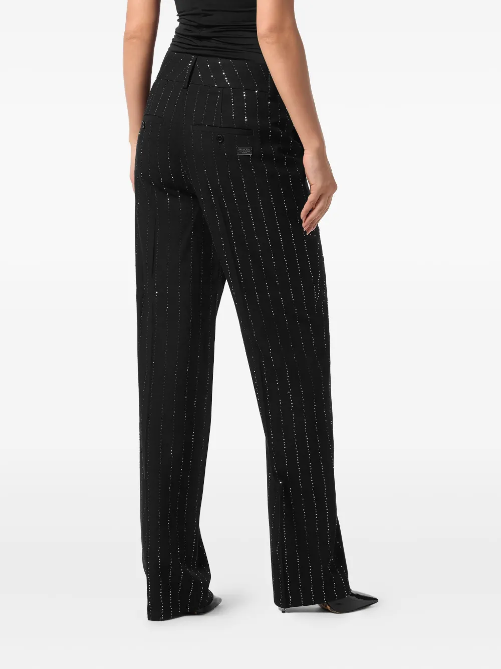 Philipp Plein Broek met krijtstreep Zwart