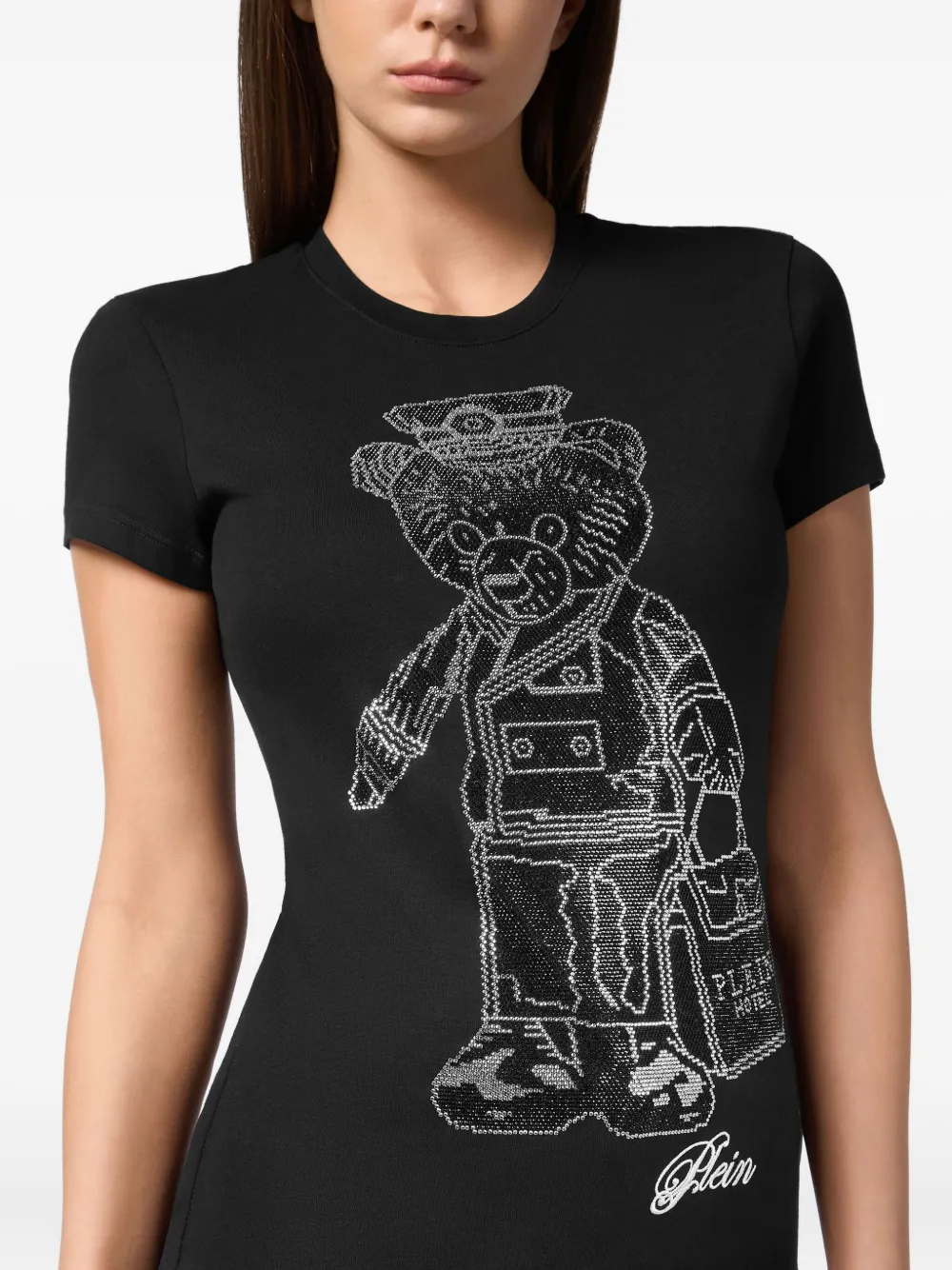 Philipp Plein T-shirt verfraaid met kristallen Zwart