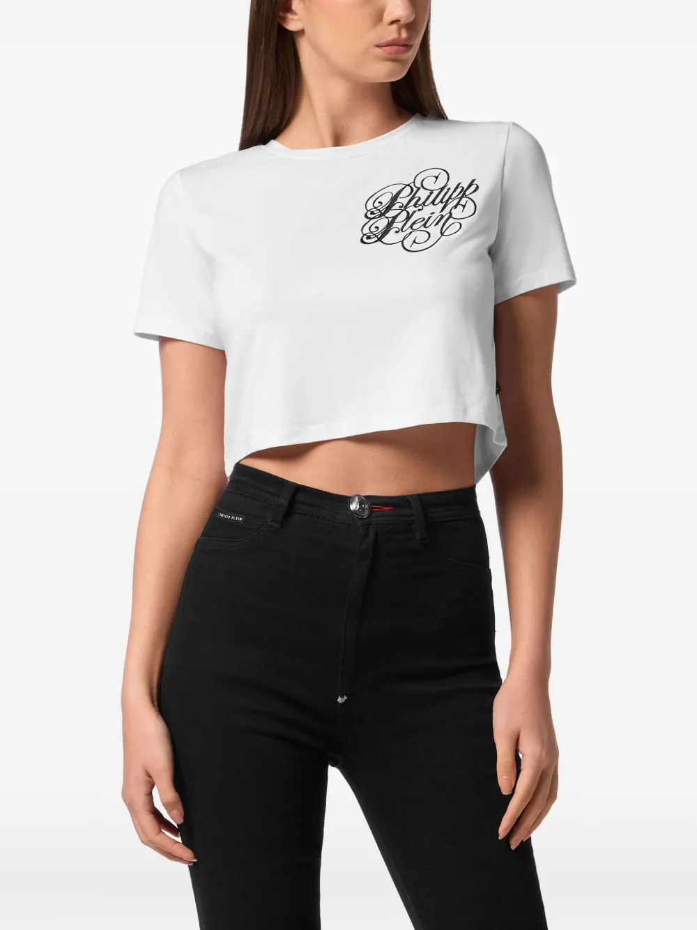 Philipp Plein logo-detail cropped t-shirt | T-Shirts & Jersey Shirts | Image 2