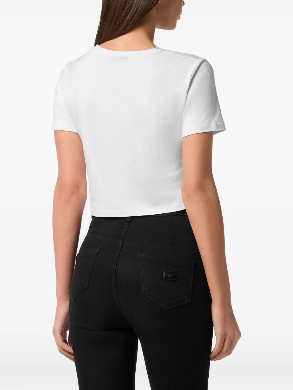 Philipp Plein Logo-detail Cropped T-shirt In White
