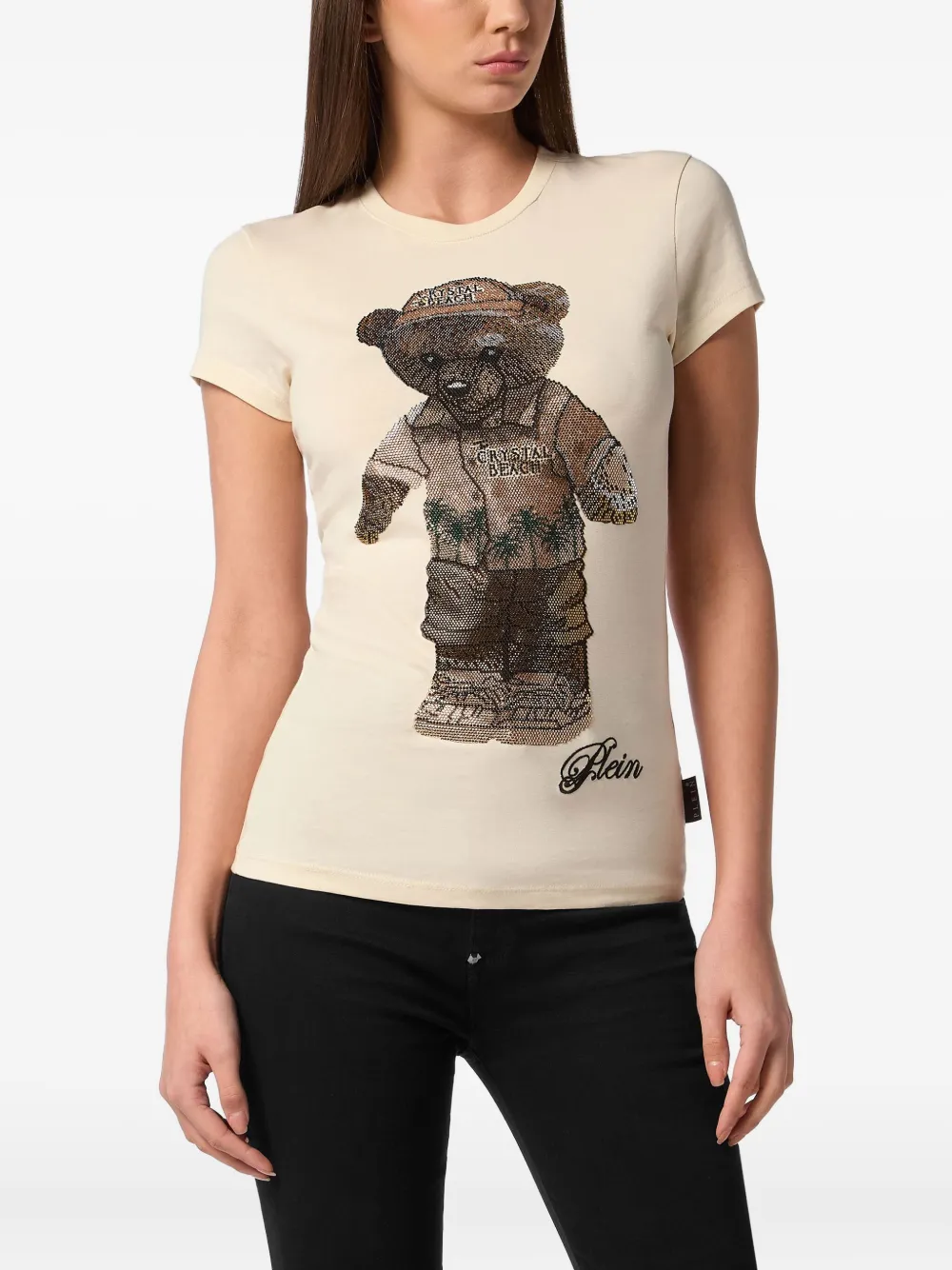 Philipp Plein T-shirt met teddybeer Beige