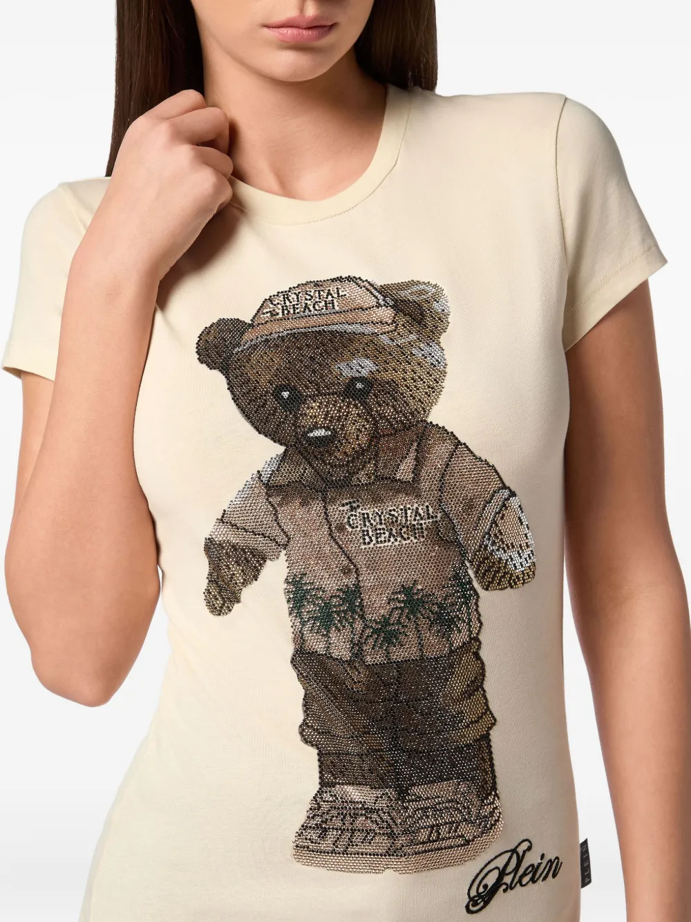 Philipp Plein T-shirt met teddybeer Beige