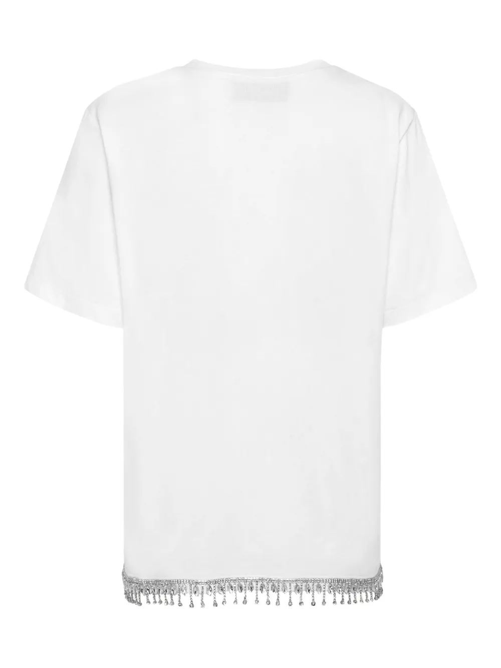 Philipp Plein Crystal-embellished V-neck T-shirt In White
