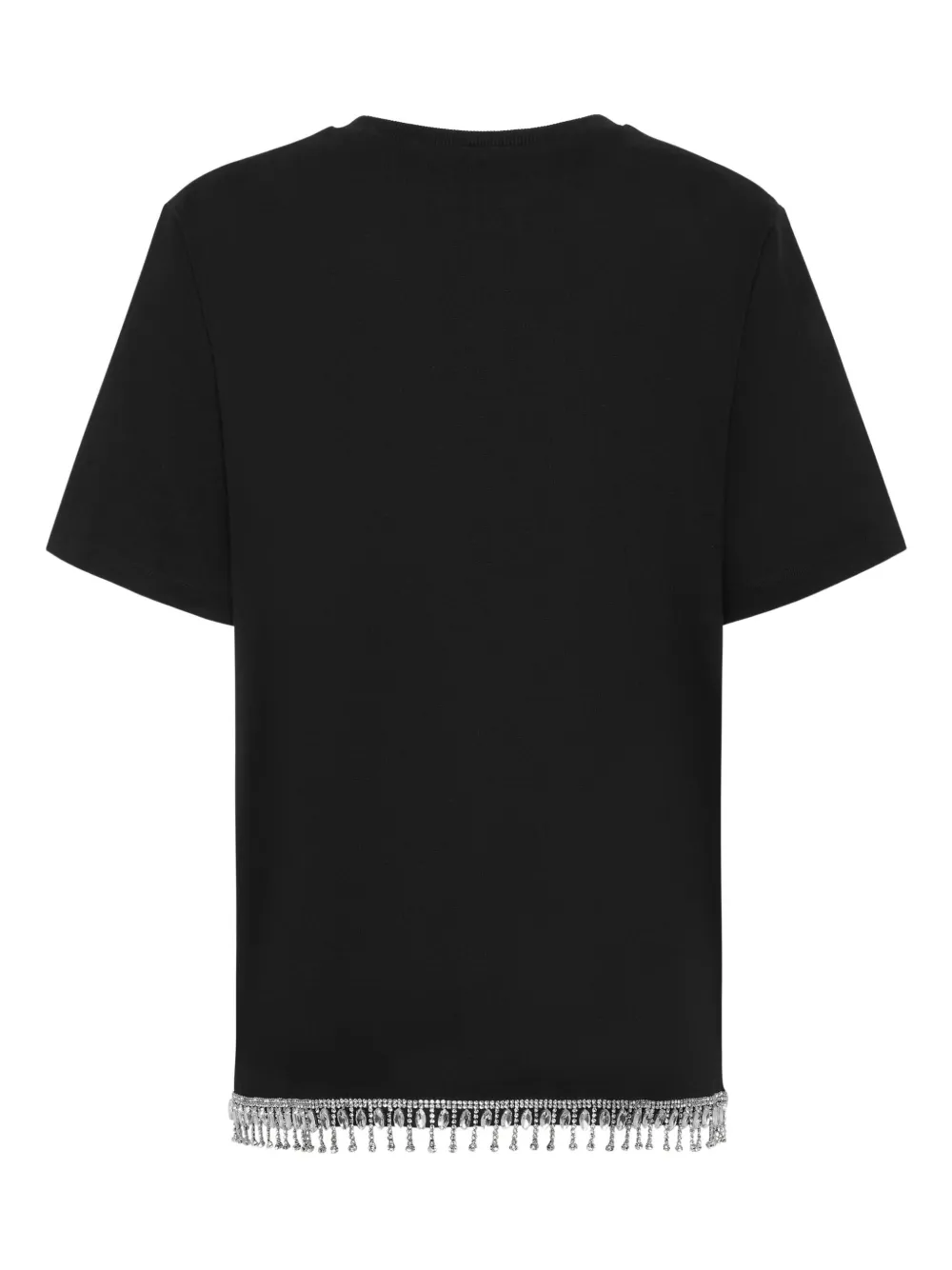 Philipp Plein Signature-embellished V-neck T-shirt In Black