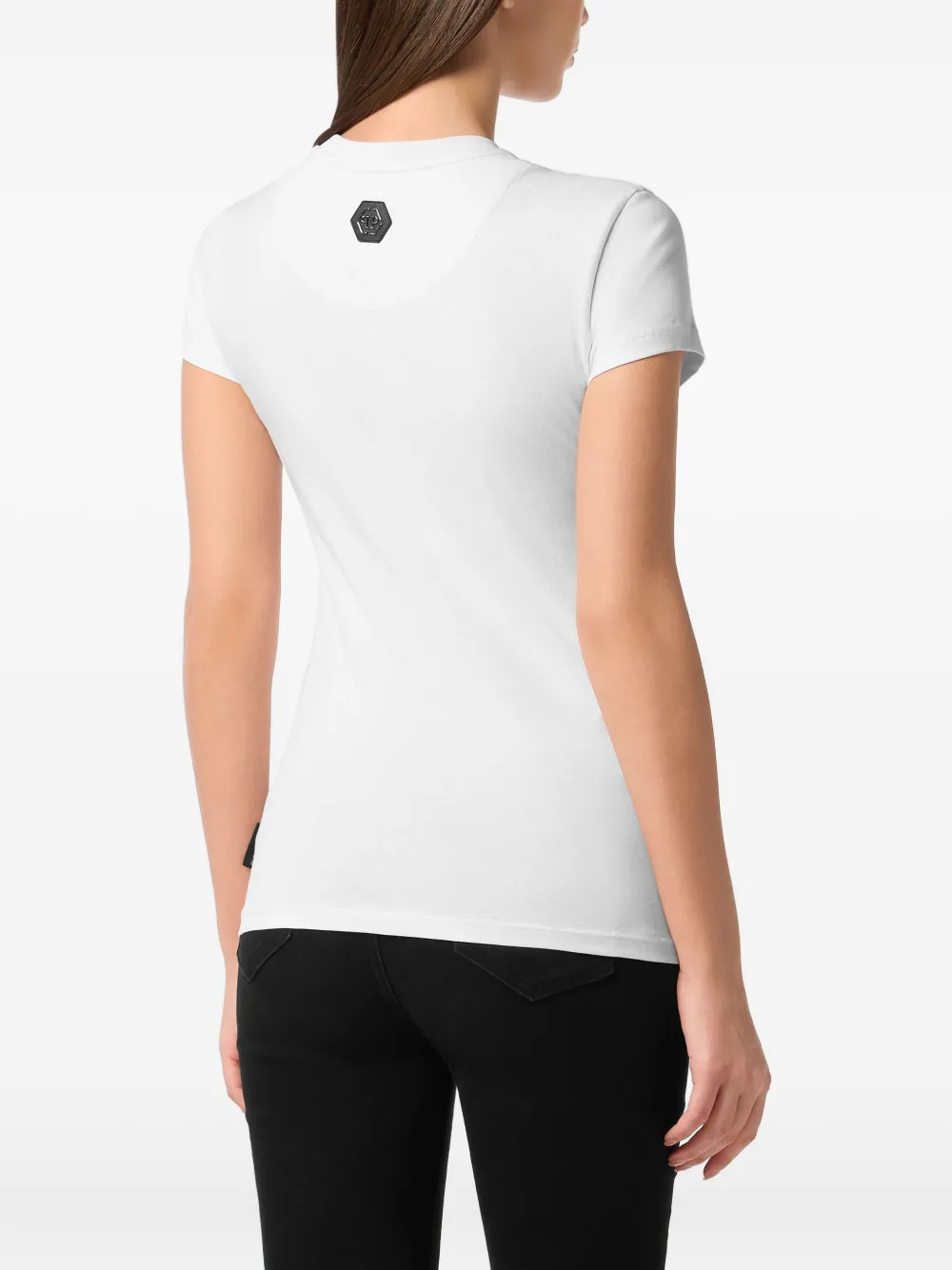 Philipp Plein Teddy Crystal katoenen T-shirt Wit