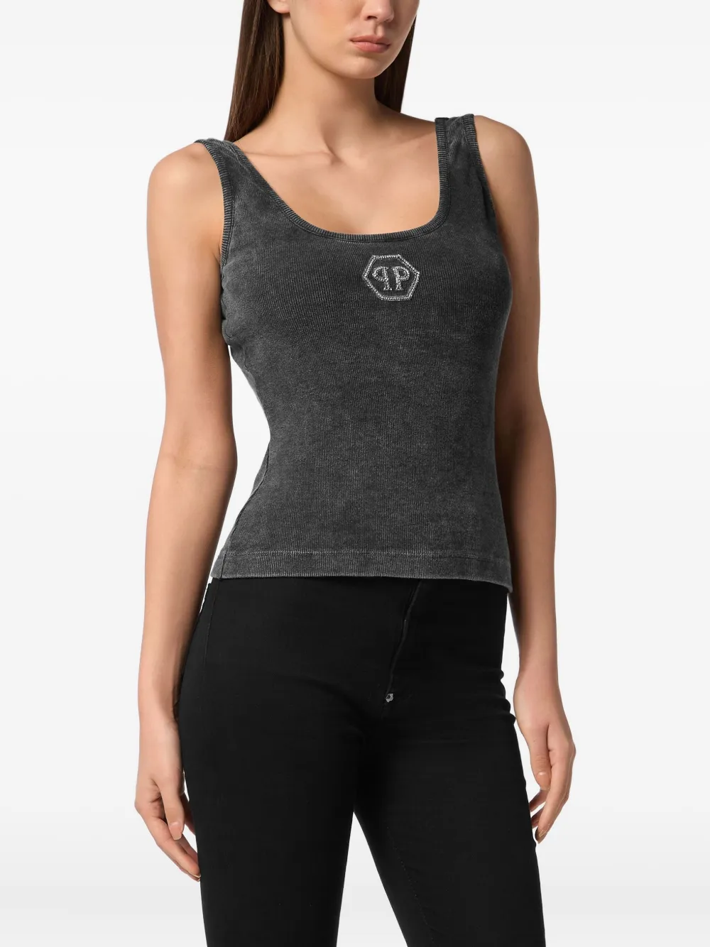 Philipp Plein washed-effect ribbed tank top | Vests & Tank Tops | Image 2