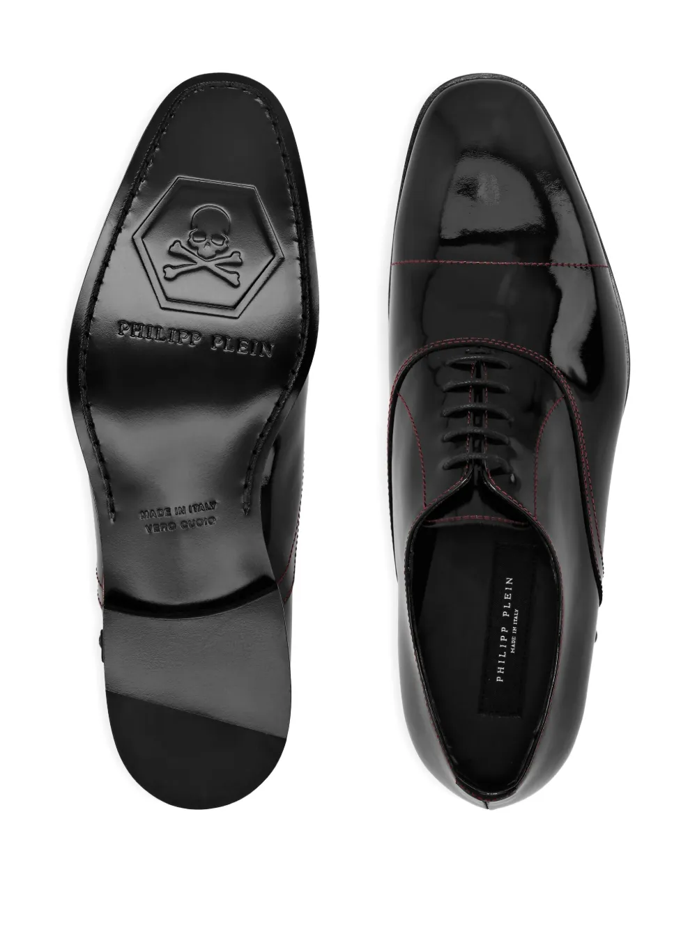 Philipp Plein patent leather derby shoes Black