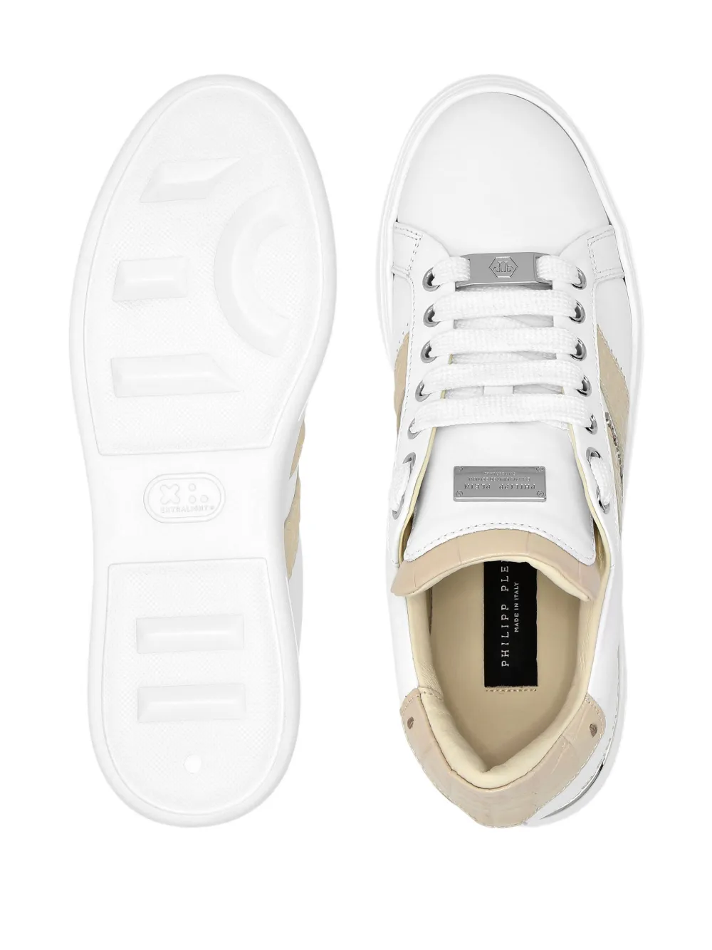 Philipp Plein leather platform sneakers White