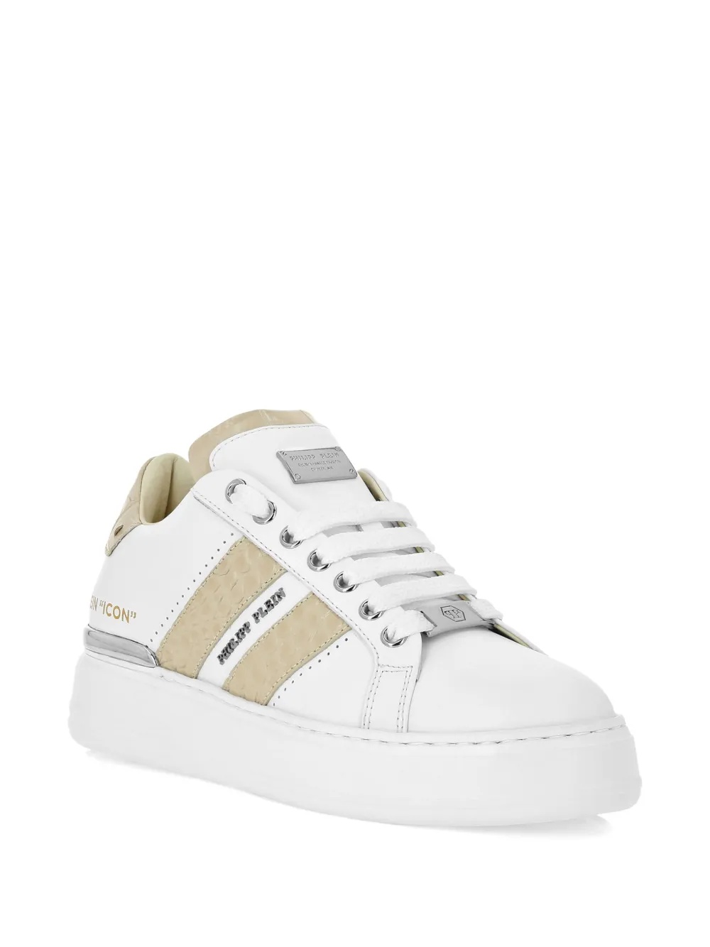Philipp Plein leather platform sneakers White