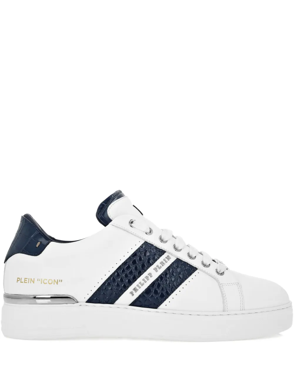 Philipp Plein leather platform sneakers White
