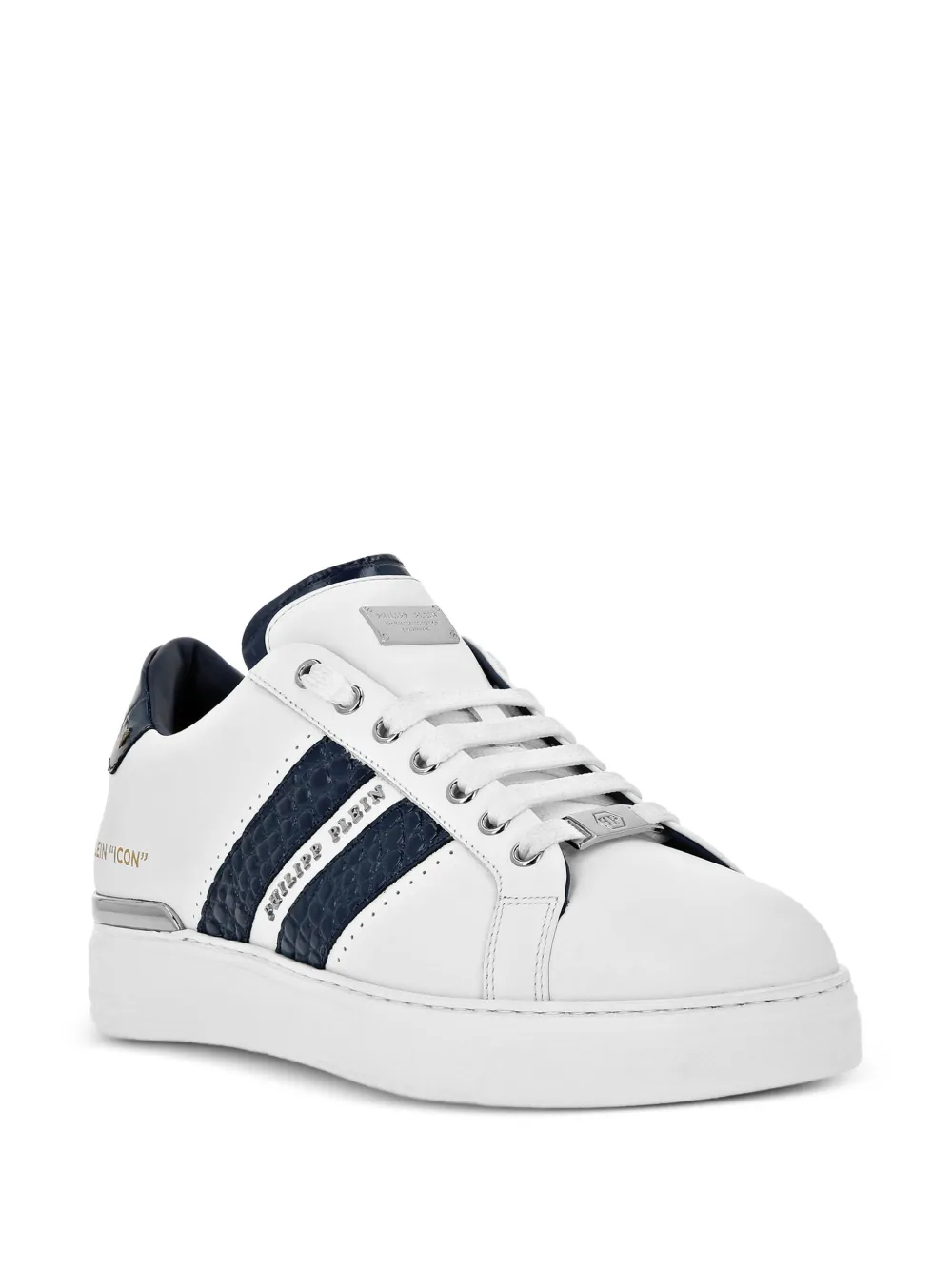 Philipp Plein leather platform sneakers White