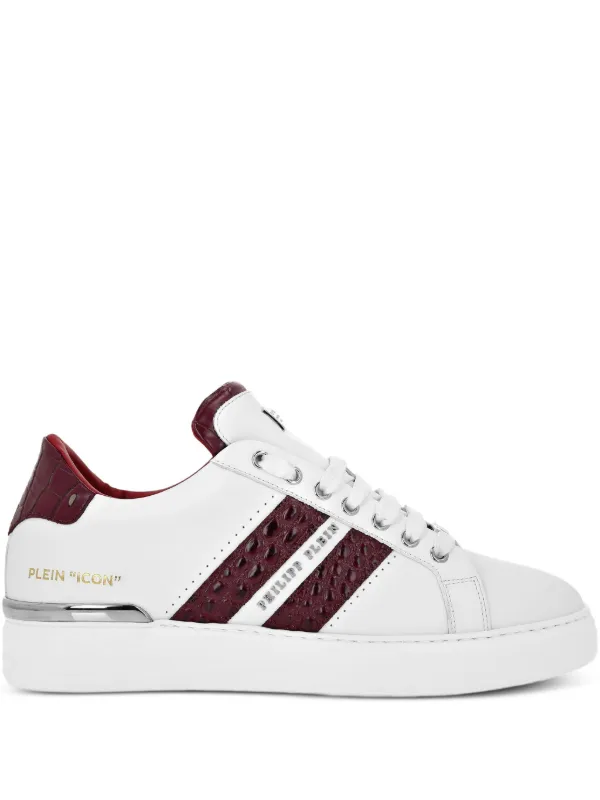 irving python embossed stripe leather sneaker