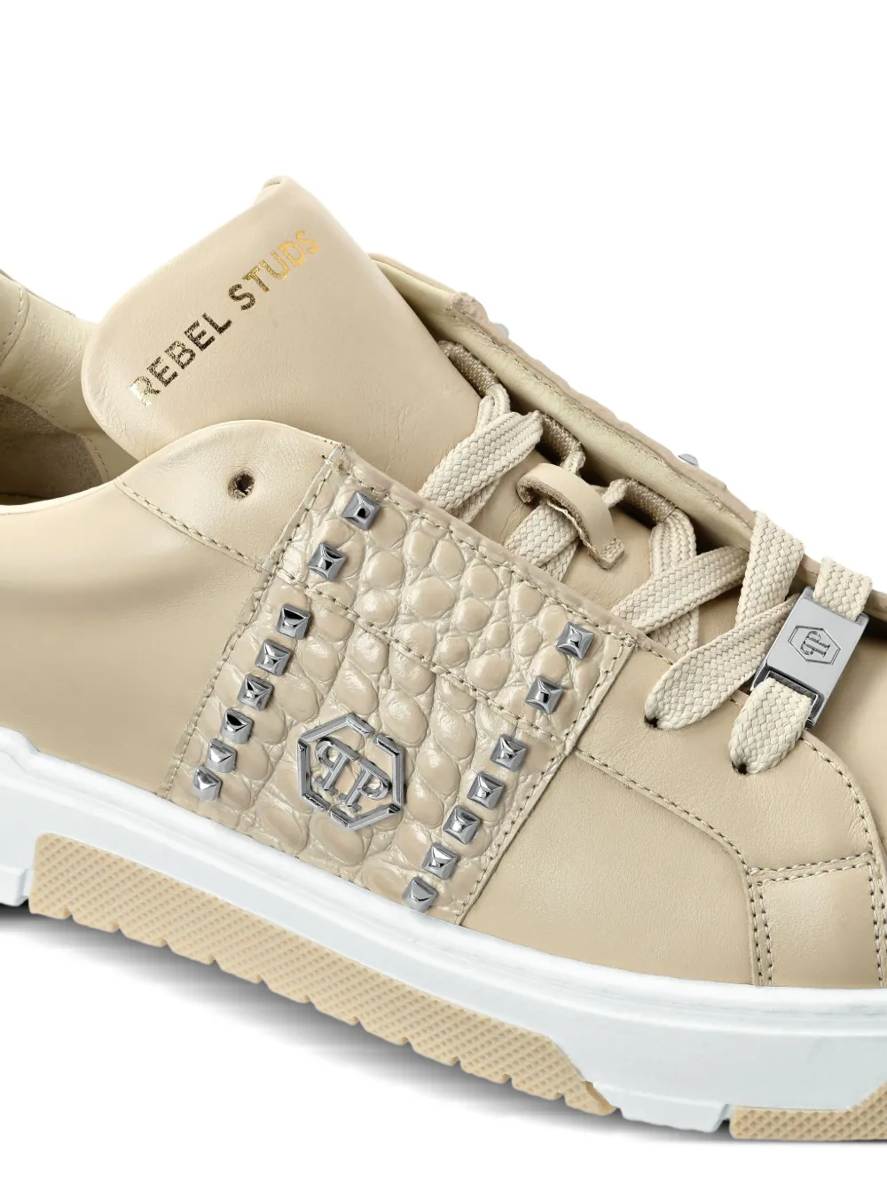 Philipp Plein stud-embellished low sneakers Neutrals