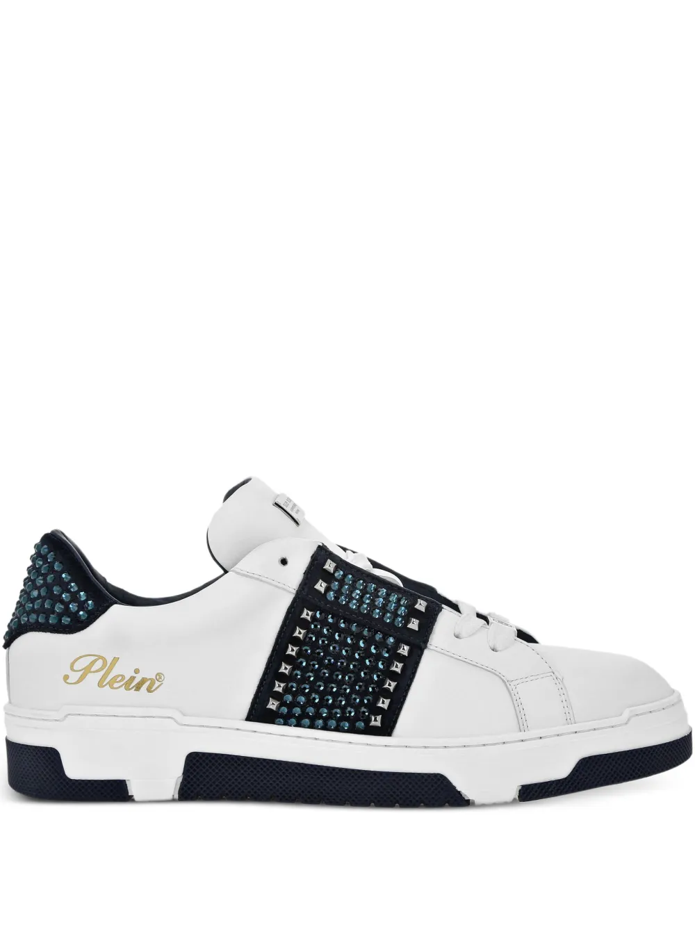 Philipp Plein crystal-embellished leather sneakers | White | Image 1