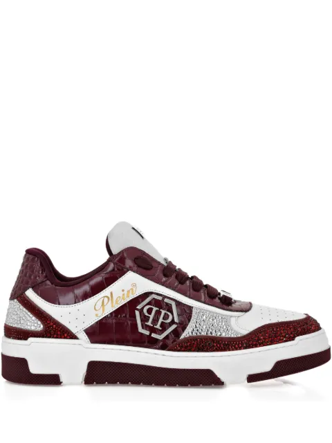 Philipp Plein tenis Mix con efecto de piel de cocodrilo
