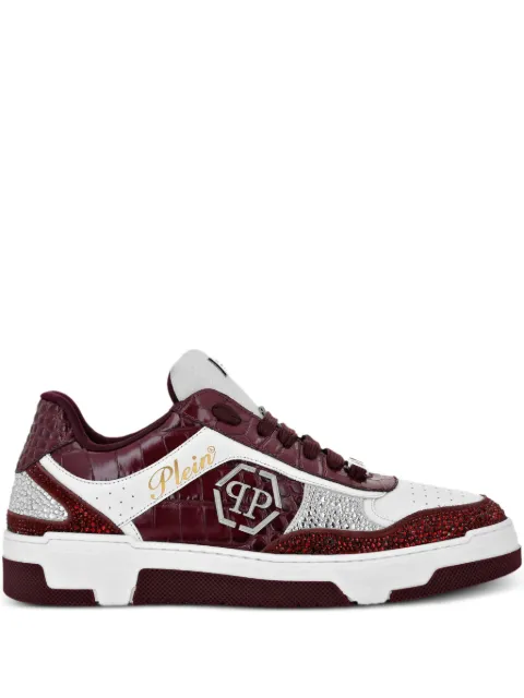 Philipp Plein tenis Mix con efecto de piel de cocodrilo