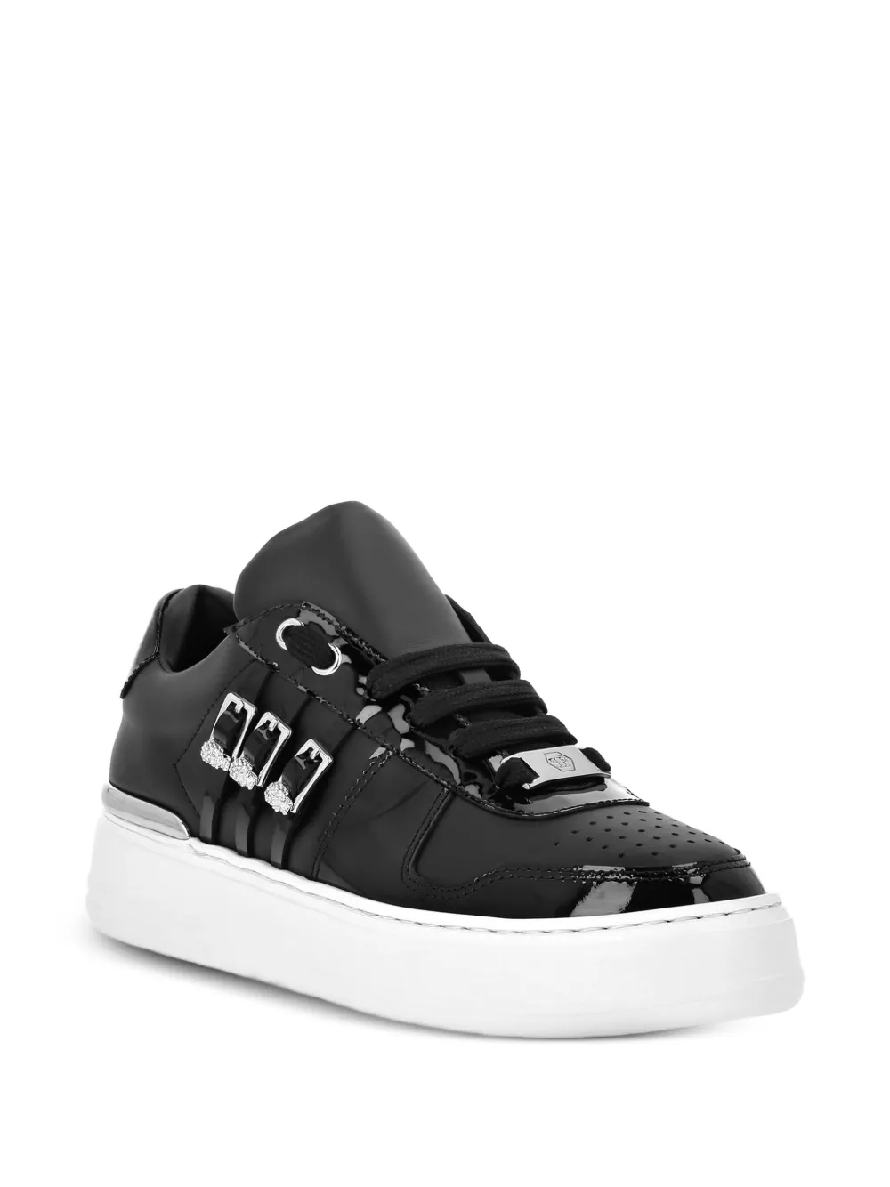 Philipp Plein buckle-detail patent leather sneakers | Low-Tops | Image 2