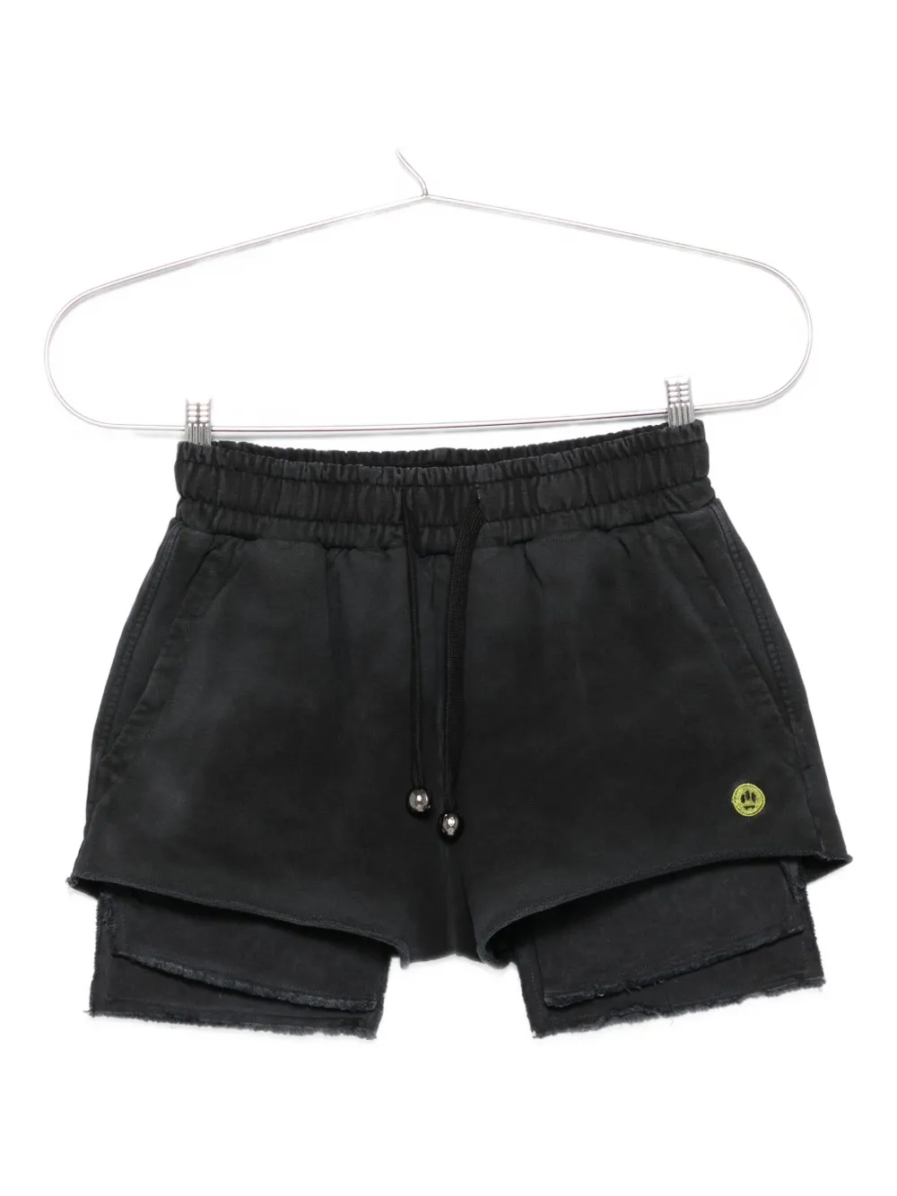 BARROW layered frayed shorts | Black | Image 1