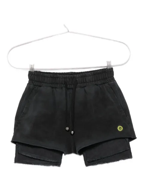 BARROW layered frayed shorts
