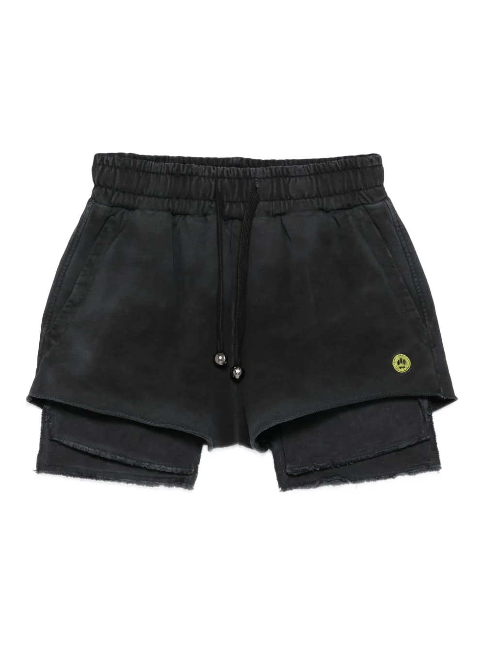 BARROW Gelaagde shorts met franje Zwart