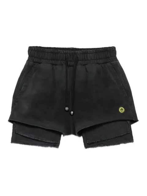 BARROW layered frayed shorts