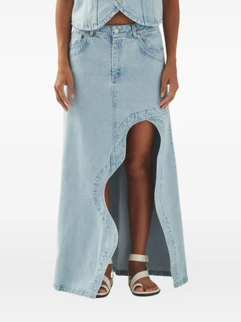 ALOHAS Carmina asymmetric denim maxi skirt