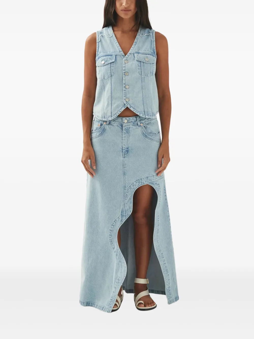 ALOHAS Carmina asymmetric denim maxi skirt | Faldas asimétricas y drapeadas | Image 2