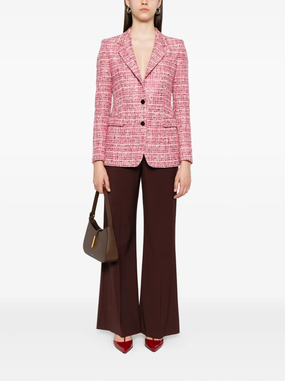 Tagliatore tweed two-button blazer Roze